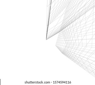Modern building 3d. Architectural background. 