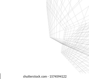Modern building 3d. Architectural background. 