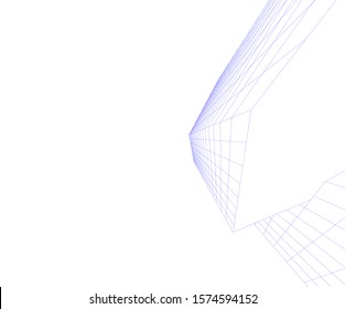 Modern building 3d. Architectural background. 