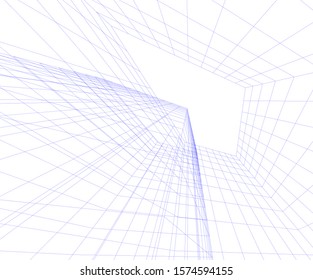 Modern building 3d. Architectural background. 