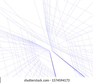 Modern building 3d. Architectural background. 