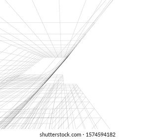 Modern building 3d. Architectural background. 