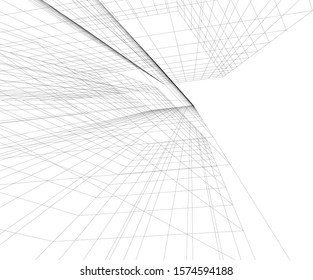 Modern building 3d. Architectural background. 