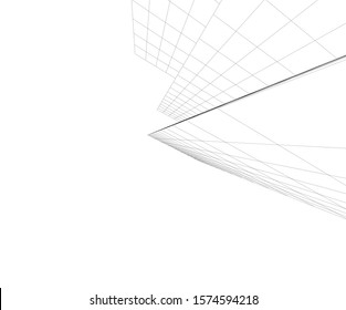 Modern building 3d. Architectural background. 