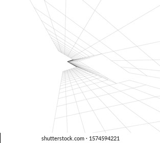 Modern building 3d. Architectural background. 