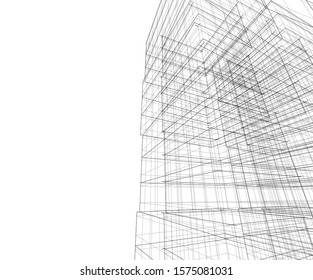Modern building 3d. Architectural background. 