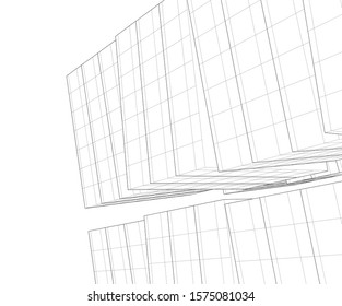 Modern building 3d. Architectural background. 