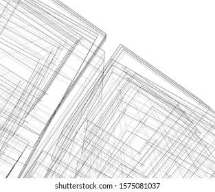 Modern building 3d. Architectural background. 