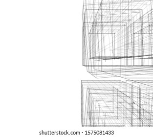Modern building 3d. Architectural background. 