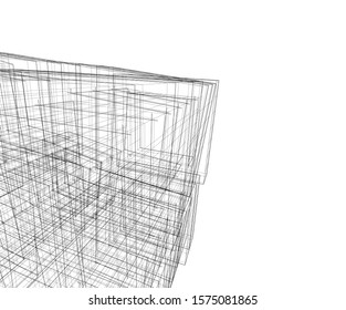 Modern building 3d. Architectural background. 