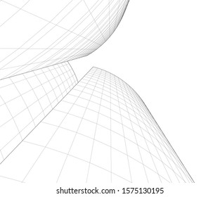 Modern building 3d. Architectural background. 