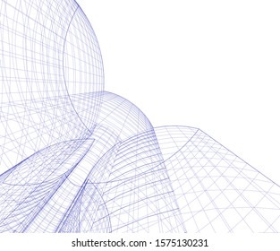 Modern building 3d. Architectural background. 