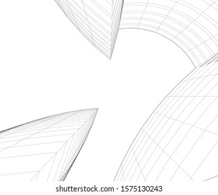 Modern building 3d. Architectural background. 