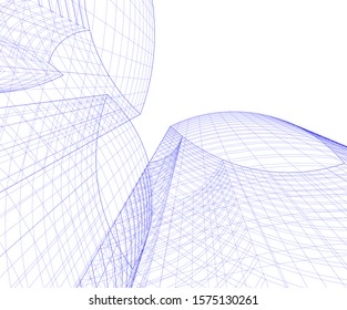 Modern building 3d. Architectural background. 