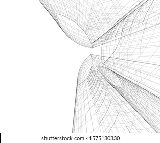 Modern building 3d. Architectural background. 
