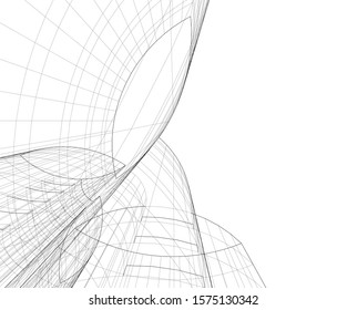 Modern building 3d. Architectural background. 