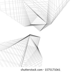 Modern building 3d. Architectural background. 