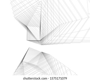 Modern building 3d. Architectural background. 