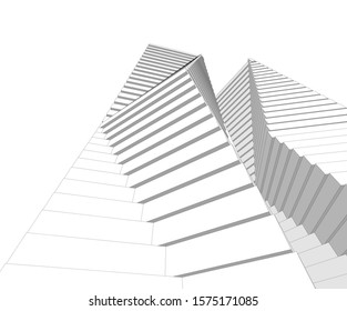 Modern building 3d. Architectural background. 