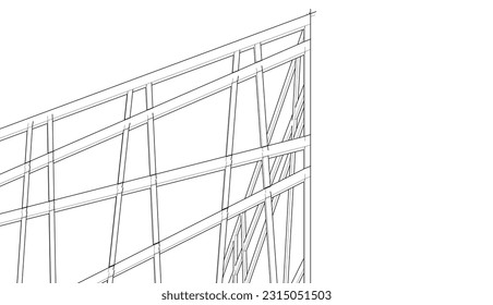 Modern building 3d. Architectural background