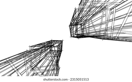 Edificio moderno 3d. Antecedentes arquitectónicos