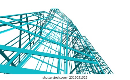 Edificio moderno 3d. Antecedentes arquitectónicos
