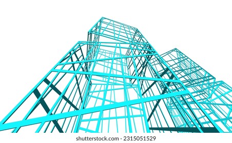 Modern building 3d. Architectural background