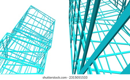 Modern building 3d. Architectural background