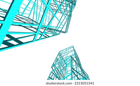 Modern building 3d. Architectural background