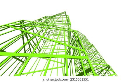 Edificio moderno 3d. Antecedentes arquitectónicos