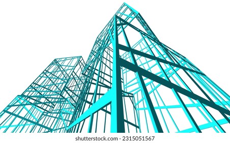 Modern building 3d. Architectural background