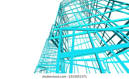 Modern building 3d. Architectural background