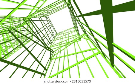 Modern building 3d. Architectural background
