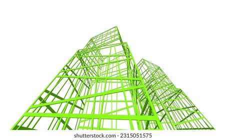Edificio moderno 3d. Antecedentes arquitectónicos