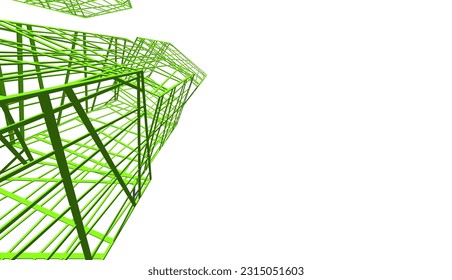 Edificio moderno 3d. Antecedentes arquitectónicos