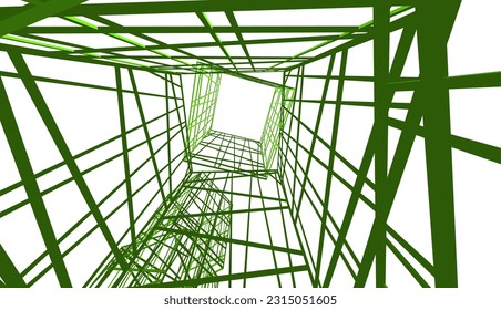 Edificio moderno 3d. Antecedentes arquitectónicos