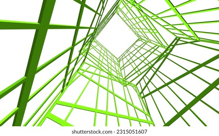 Modern building 3d. Architectural background