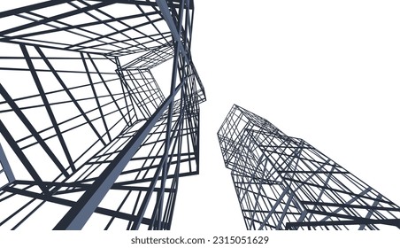 Modern building 3d. Architectural background