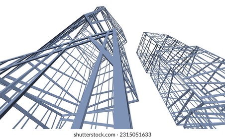 Modern building 3d. Architectural background