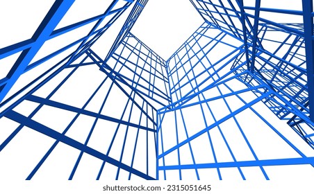 Modern building 3d. Architectural background