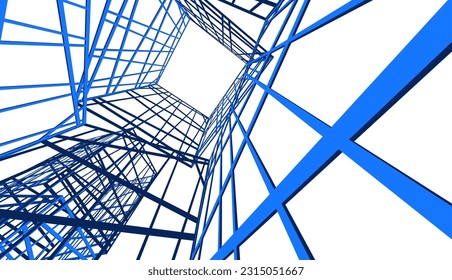 Modern building 3d. Architectural background