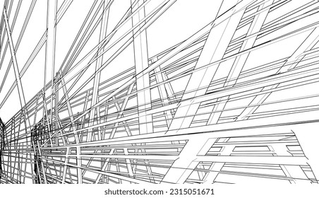 Modern building 3d. Architectural background