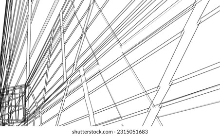 Modern building 3d. Architectural background