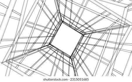 Modern building 3d. Architectural background