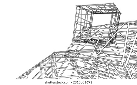 Edificio moderno 3d. Antecedentes arquitectónicos