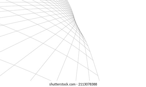 Modern building 3d vector drawing