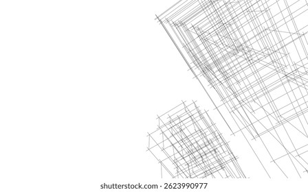Edifício moderno. Plano de fundo 3D arquitetônico