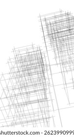 Edifício moderno. Plano de fundo 3D arquitetônico