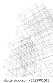 Edificio moderno. Fondo 3D arquitectónico