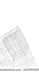 Modern building. Architectural 3D background